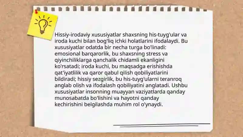 Hissiy-irodaviv xususiyatlar 3