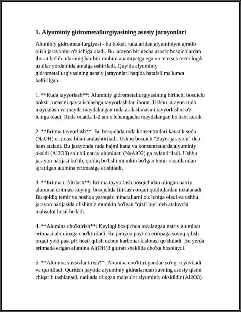 ALYUMINIY GIDROMETULLURGIYASI 3