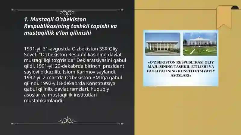 Mustaqil Oʻzbekiston Respublikasining Tashkil Topishi 3