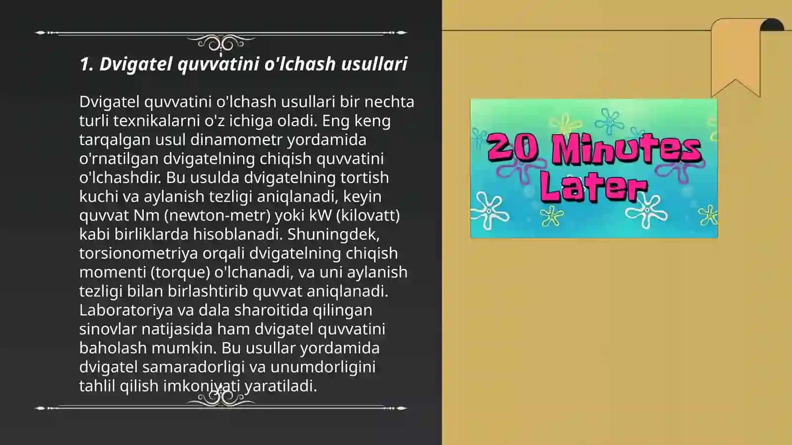 Dvigatel quvvatini o'lchash usullari 3