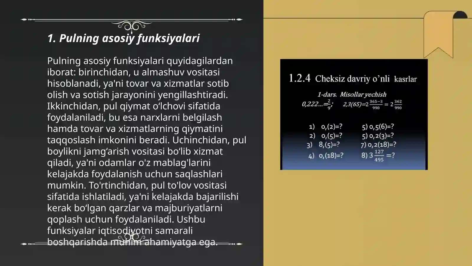 Pulning davriy qiymati 3