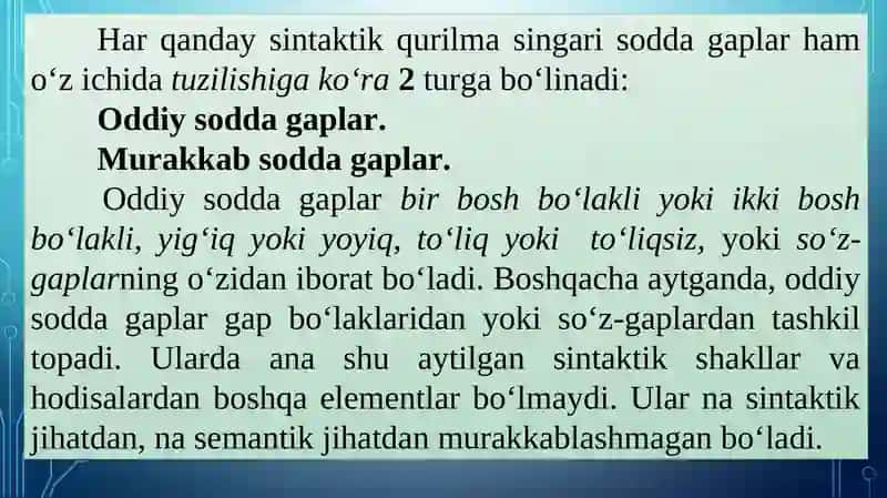 Murakkablashgan sodda gapda shakl va mazmun tahlili 3