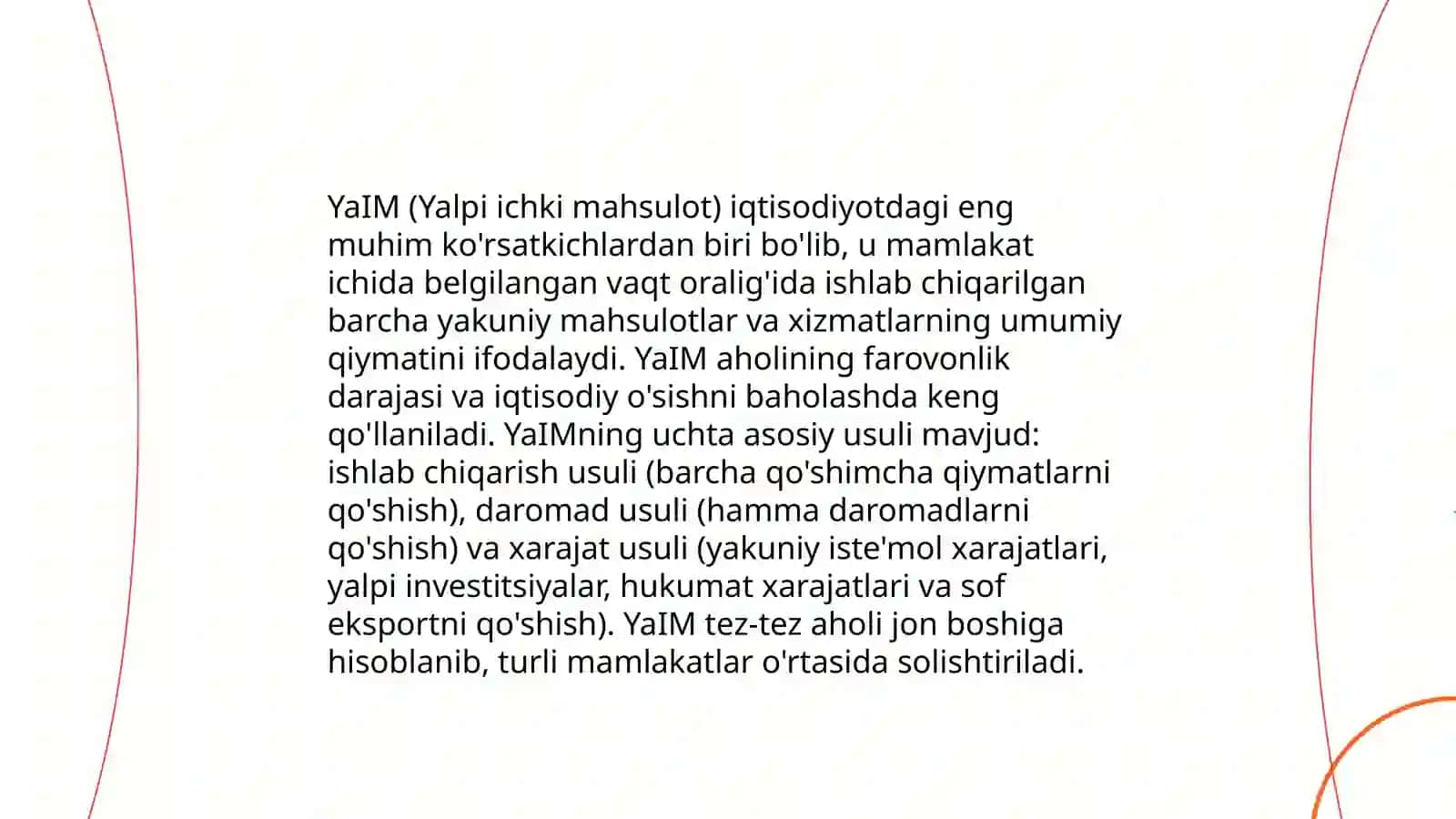 Yalpi ichki mahsulotlar (YaIM) 3