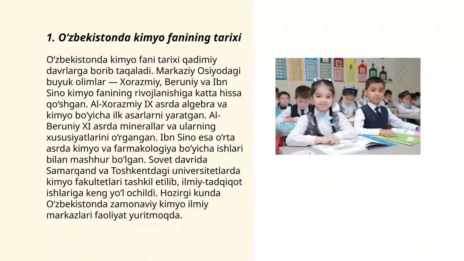 O‘zbekistonda kimyo fanining rivojlanishi 3