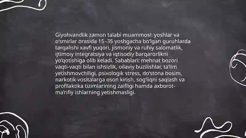 Giyohvantlik zamon talabi 3