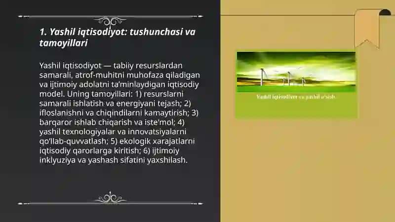 Yashil iqtisodiyot va barqaror o'sish 3