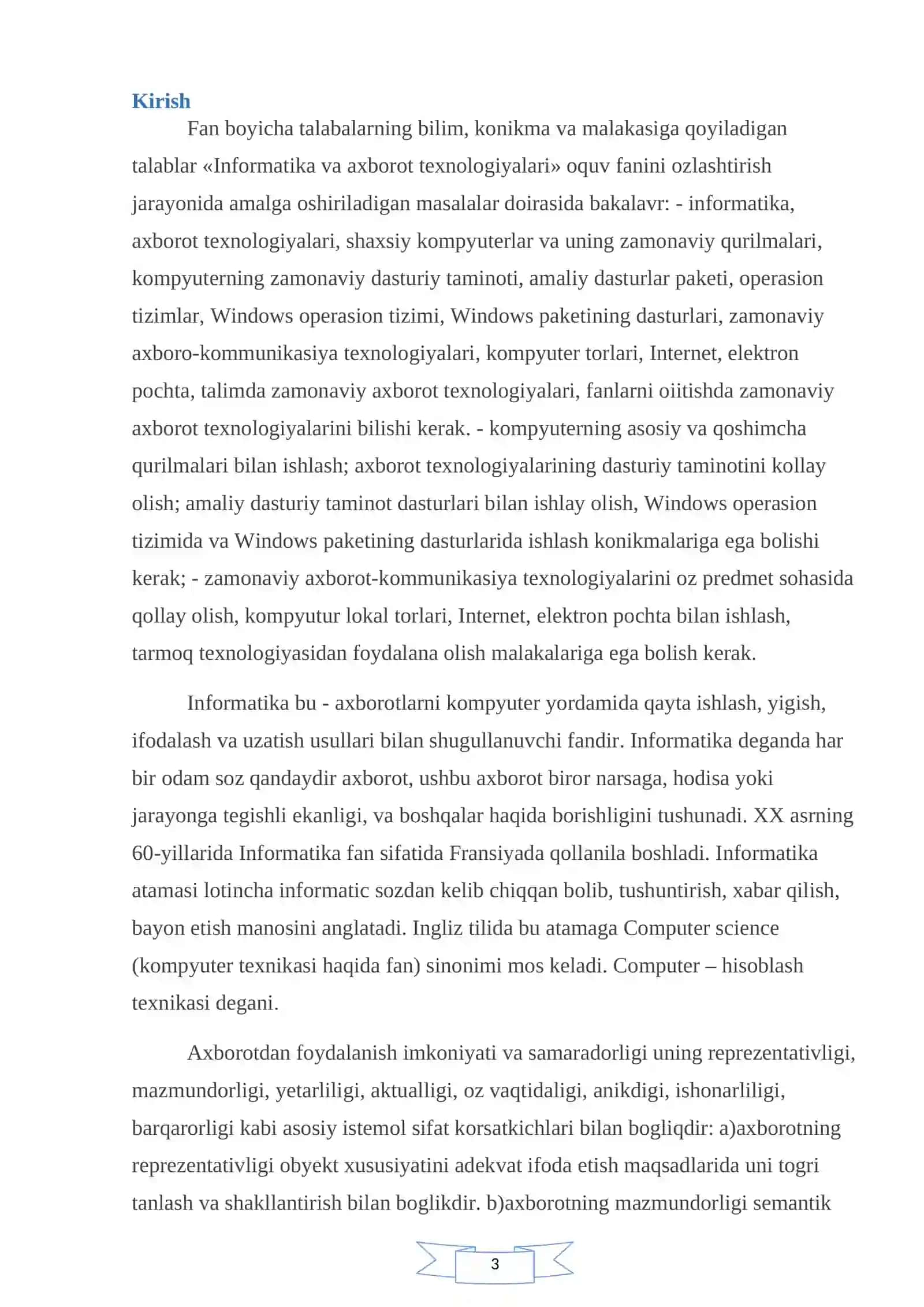 "Zamonaviy Axborot Texnologiyalar" 3