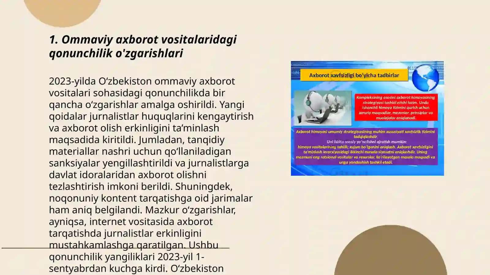 Ommaviy Axborot Vositalarining faoliyati (o'zgarish, muammo) 3