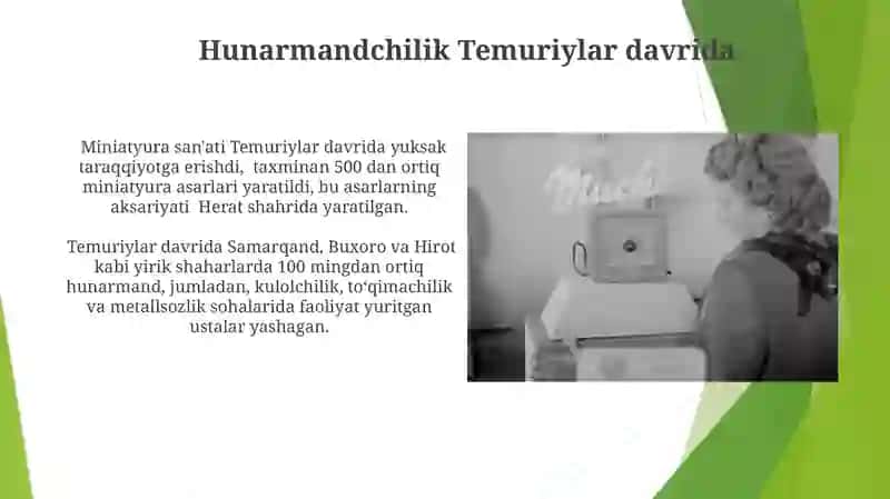 Hunarmandchilik Temuriylar davrida 3