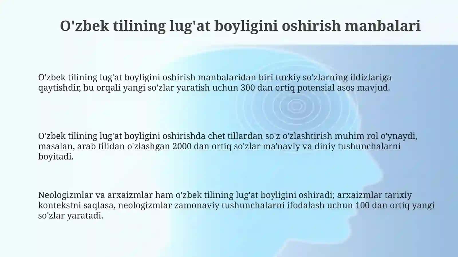 O'zbek tilining lug'at boyligini oshirish manbalari 3