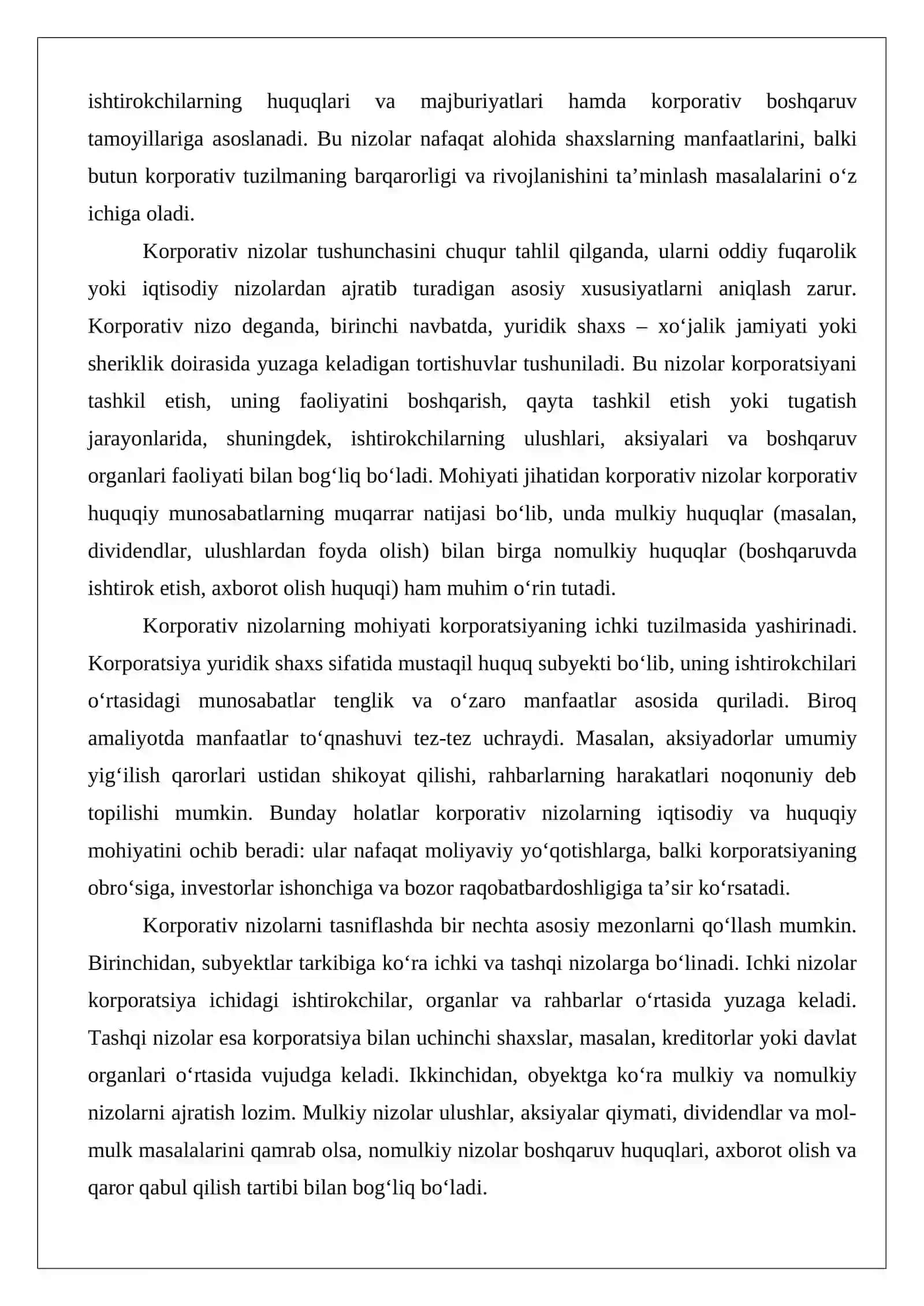 Korporativ nizolar bo‘yicha da’vo arizasining shakli va mazmuni 3