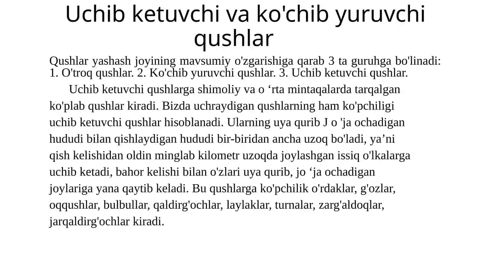 Qushlarning ko'chib yurish xususiyatlari 3