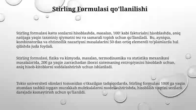 Logarifmik qatorlar va Stirling formulasi 3