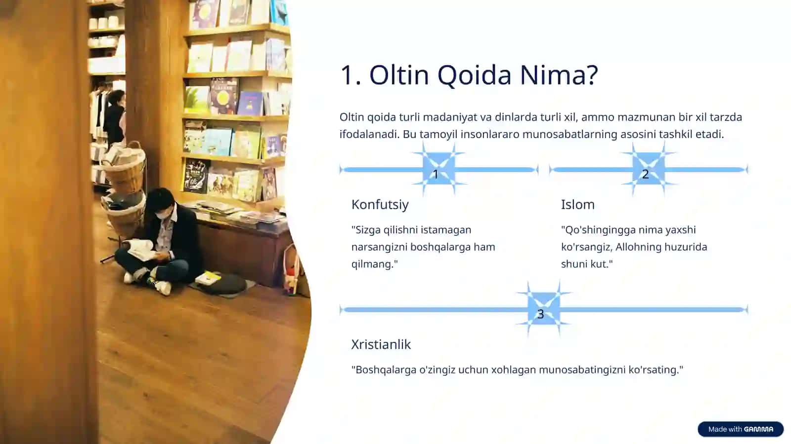 Men oltin qoida bo'yicha yashayman. 3