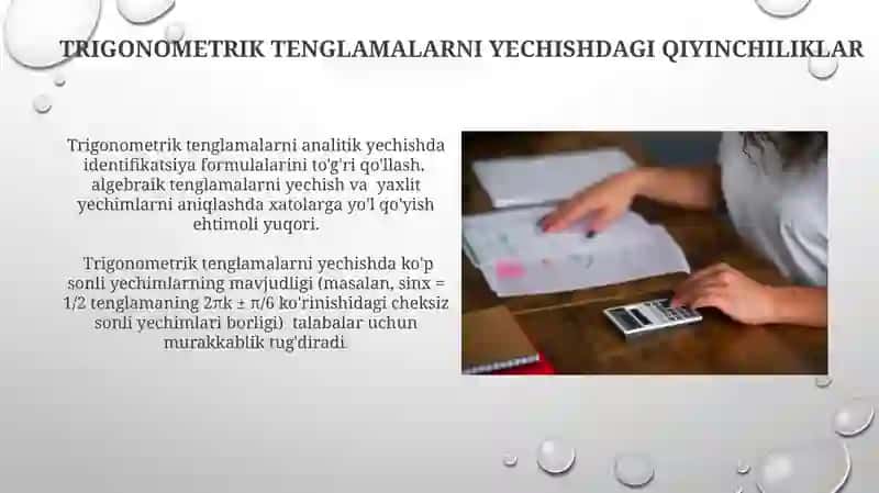Trigonometrik tenglamalarni yechishdagi qiyinchiliklar 3