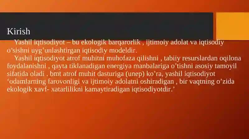 Yashil iqtisodiyot 3