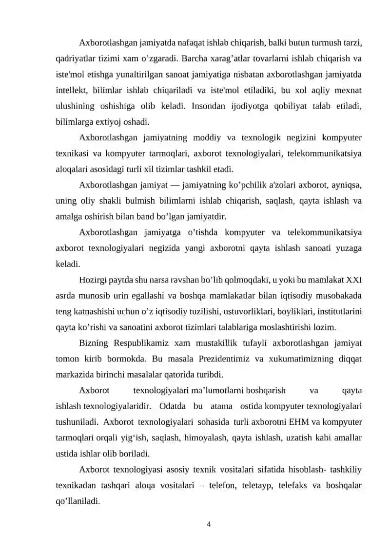 Axborotlashgan jamiyat va uning istiqbollari 3
