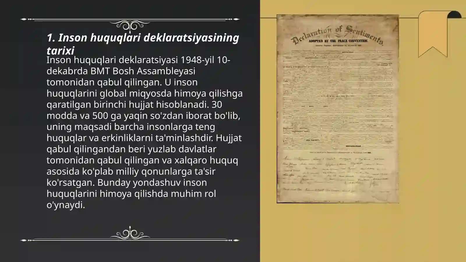 Inson huquqlari deklarsiyasini o'rganish 3