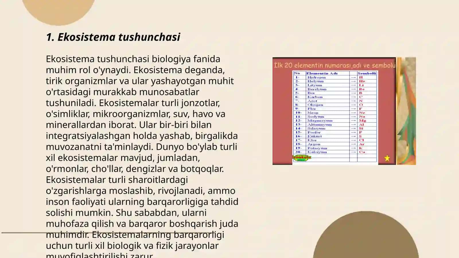 Ekosistema elementi sifatida kõrsatish 3