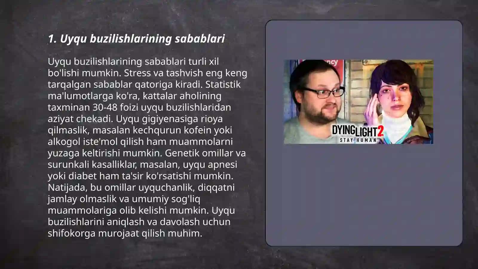 Uyqu buzilishlarining sabablari 3
