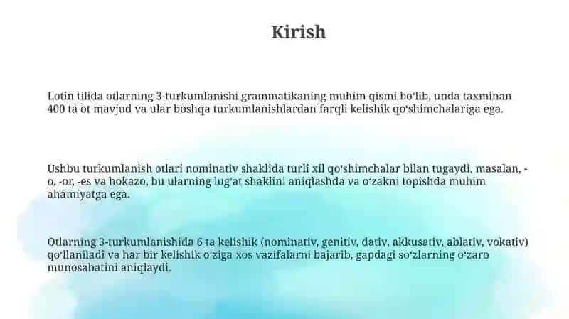 Otlarning 3-turlanishi 3