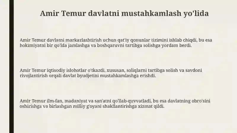 Oʻzbekiston tarixi taqdimot 3