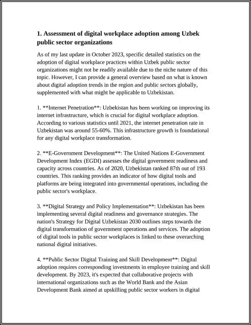 STUDY OF THE DIGITAL WORK PLACES IN UZBEKISTON 3