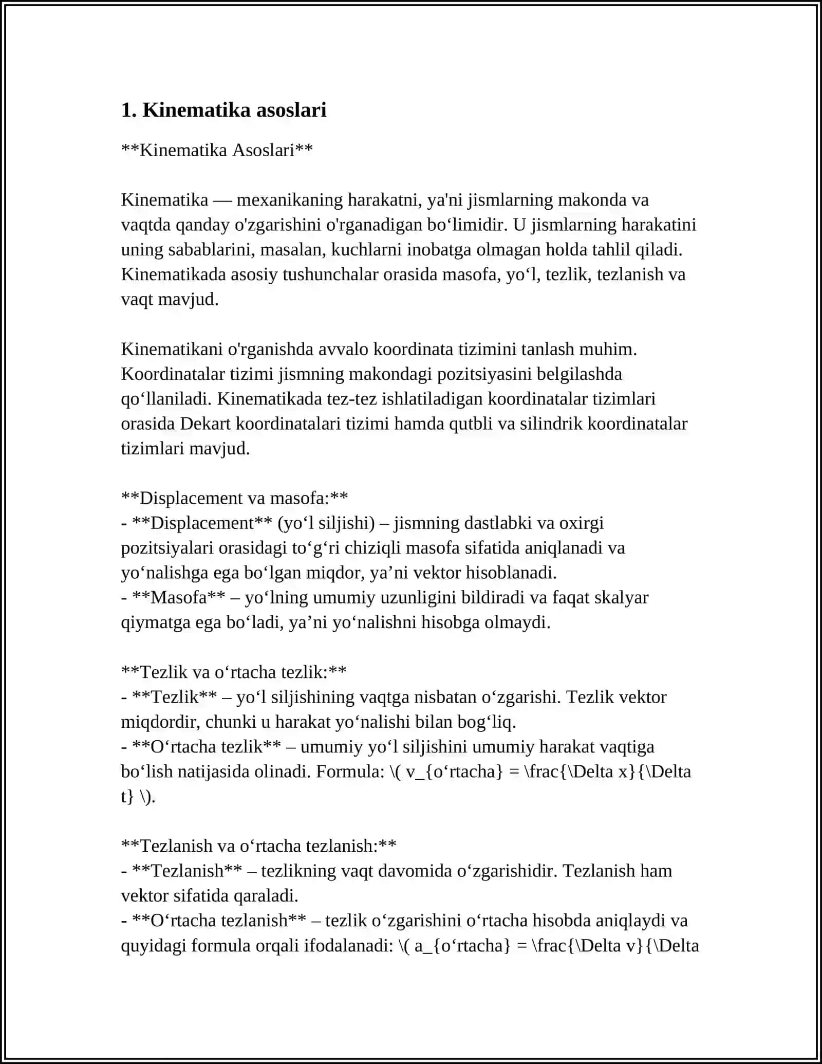 Kinematika Asoslari 3