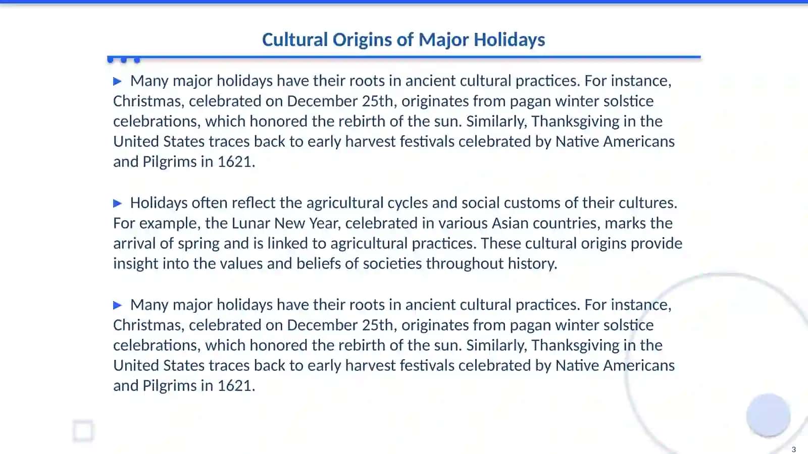 Holidays 3