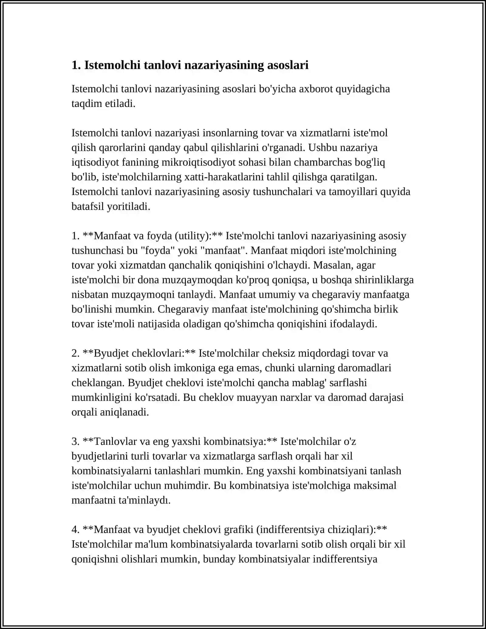 ISTE'MOLCHI TANLOVI NAZARIYASI 3