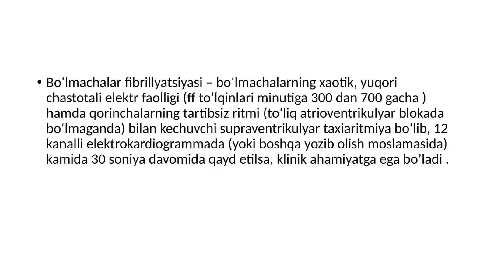 Bo’lmachalar fibrilyatsiyasi 3
