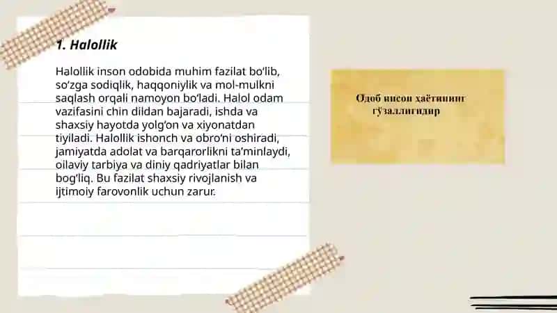 Inson odobida aks etuvchi fe'l-atvor 3