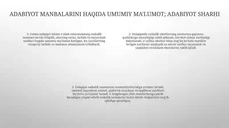 Talabaning Sutkalik Taomnomasi 3
