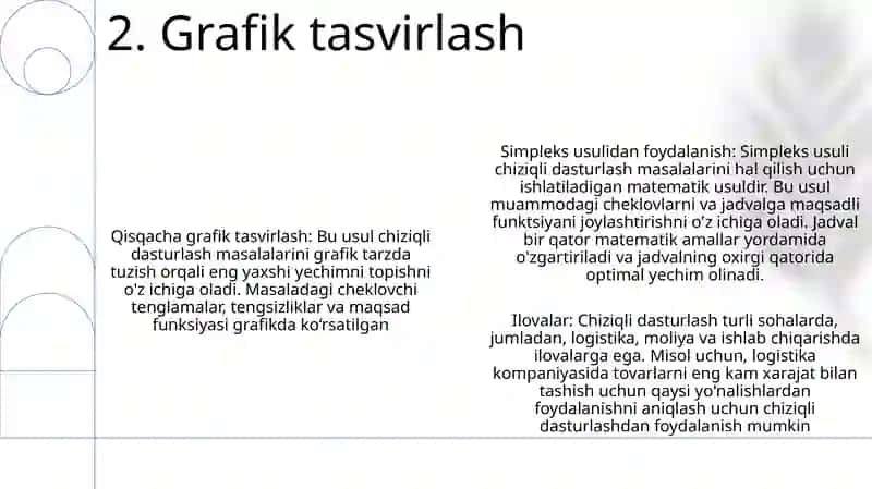 Chiziqli Dasturlash Masalasini Simpleks Usulda Yechish 3