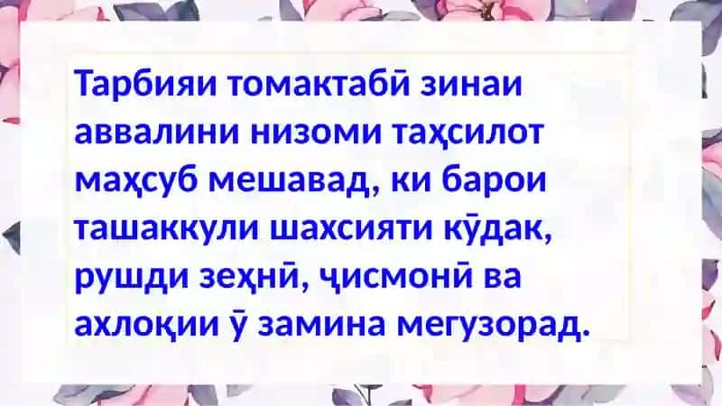 Рушди тарбияи томактабӣ ва таъминоти молиявӣ 3