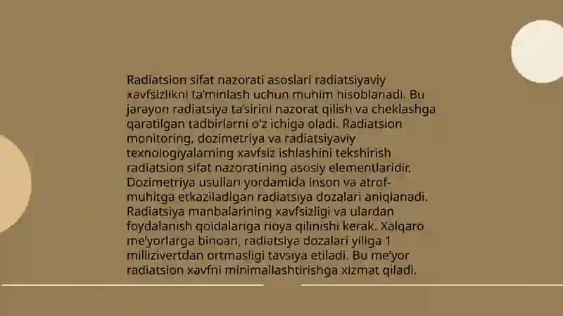 Radiatsion sifat nazorati asoslari 3