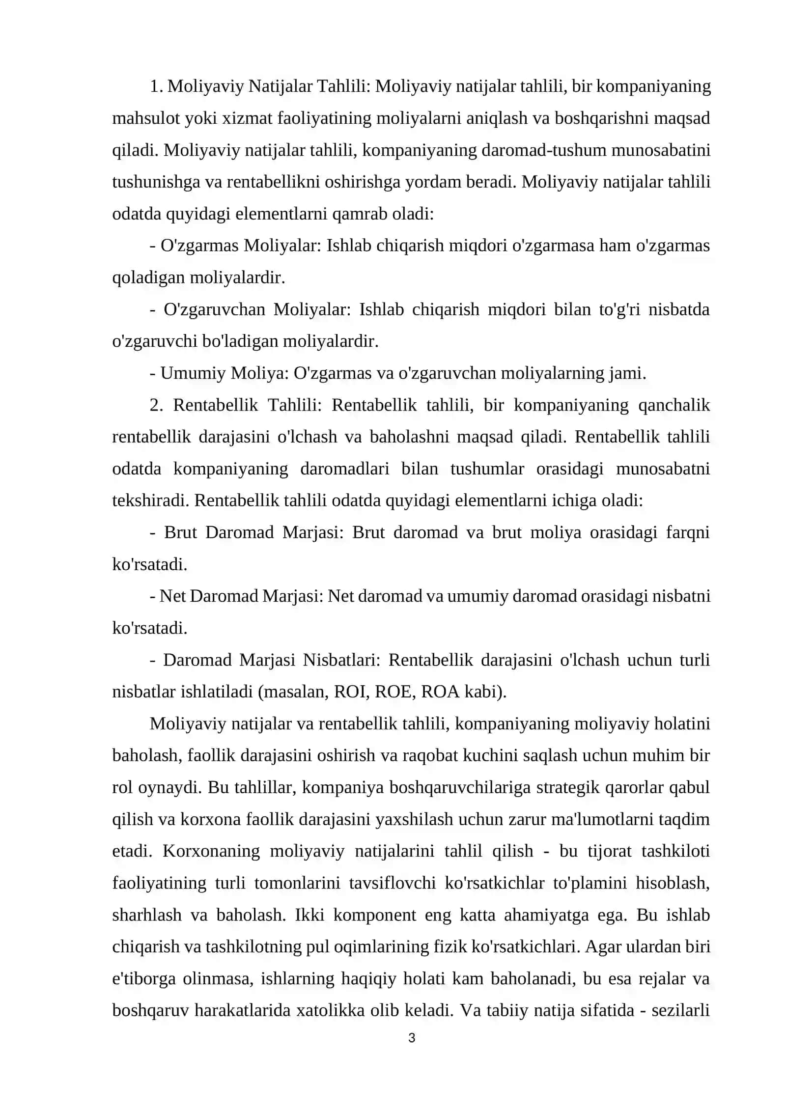 Moliyaviy natijalar va rentabellik tahlili 3