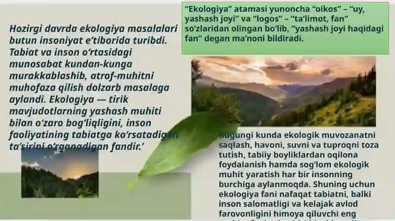 EKOLOGIYA TUSHUNCHASI 3