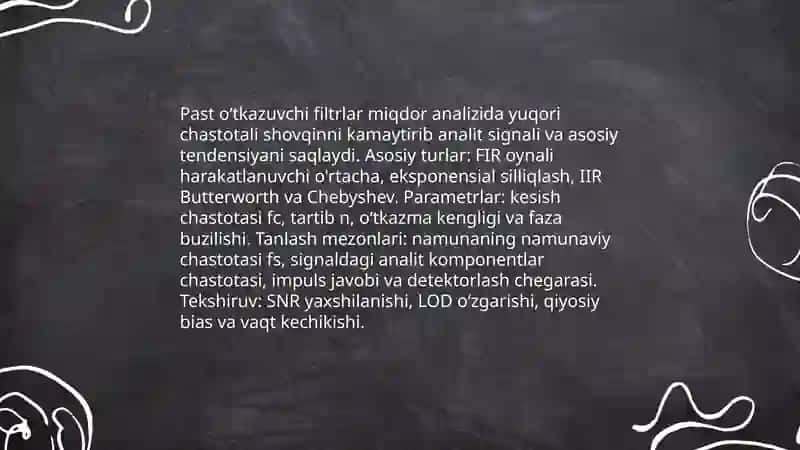 Miqdor analizi filtrlash usullari 3