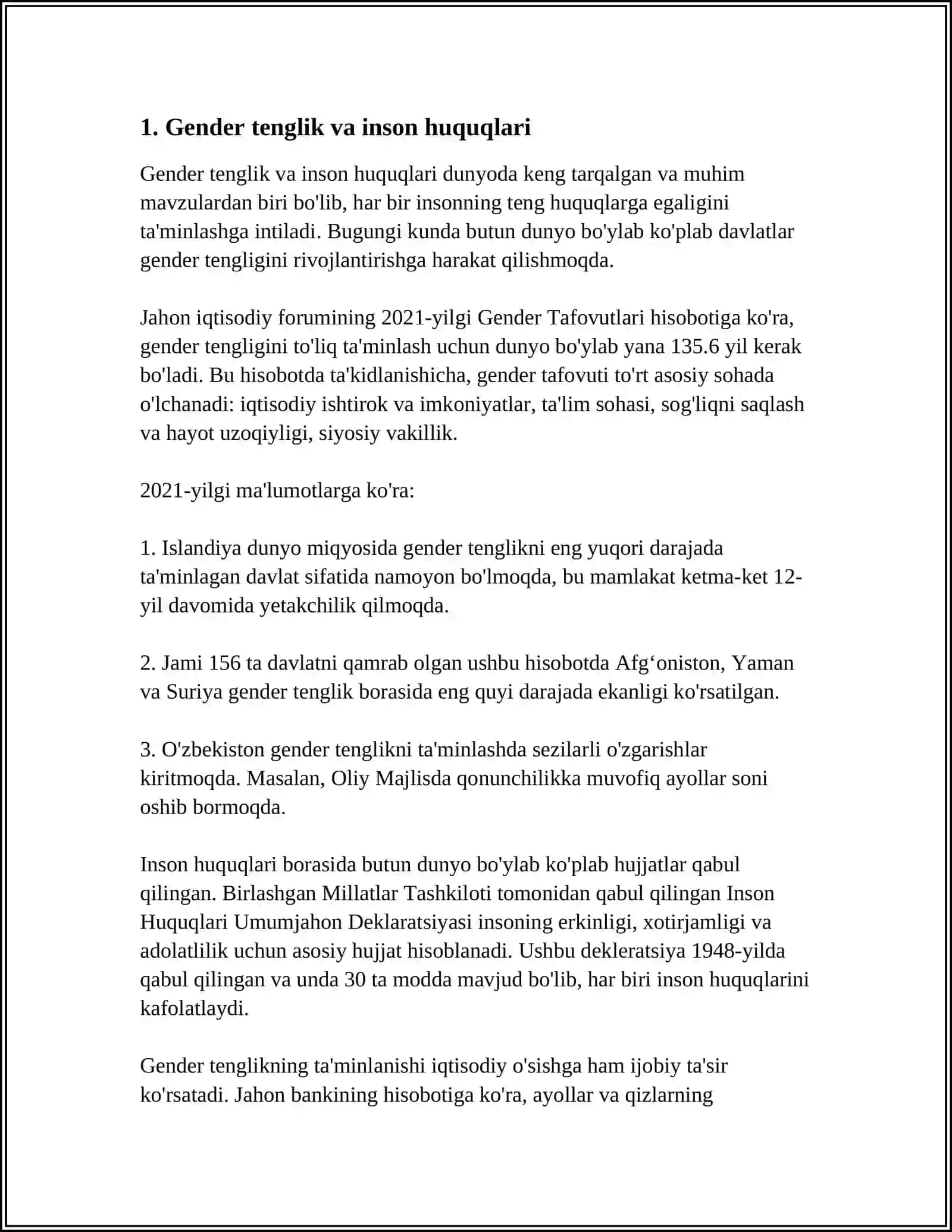 YANGI O‘ZBEKISTONDA GENDER TENGLIGI 3
