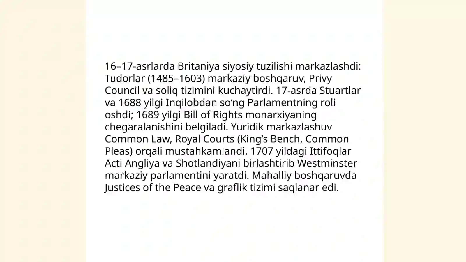 Yangi davr Britanya davlati va huquqi 3