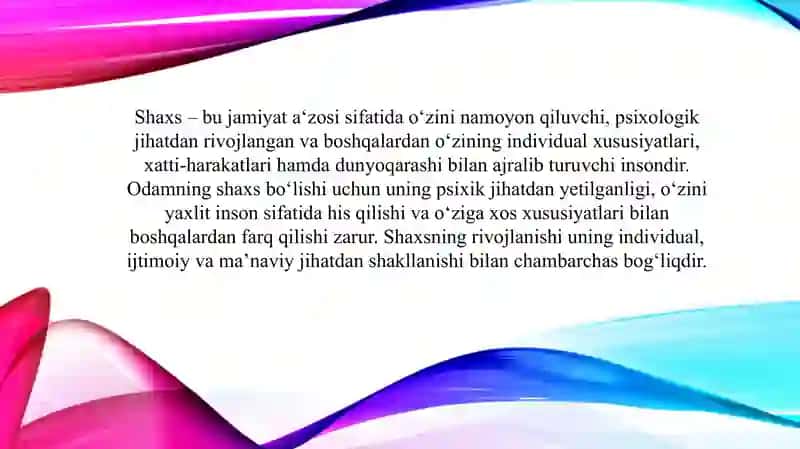Shaxsning rivojlanishi, tarbiyasi va ijtimoiy o'sish 3