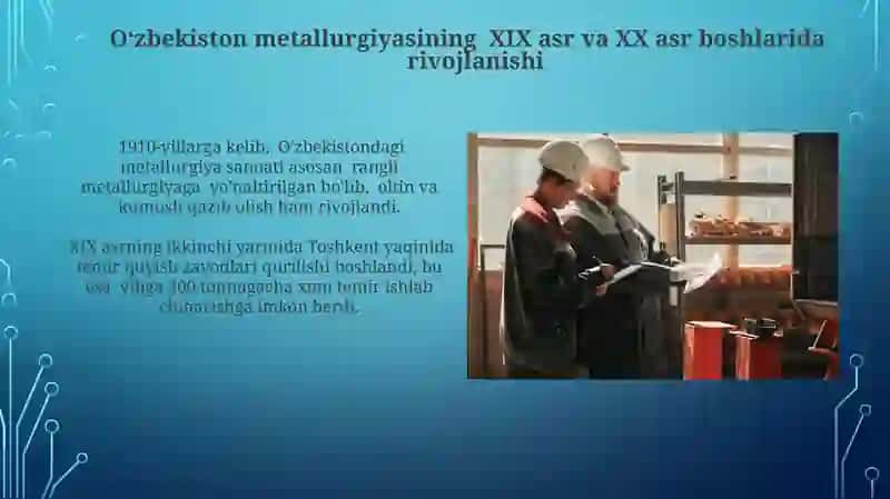 Oʻzbekiston mettallurgiyasining rivojlanishi 3