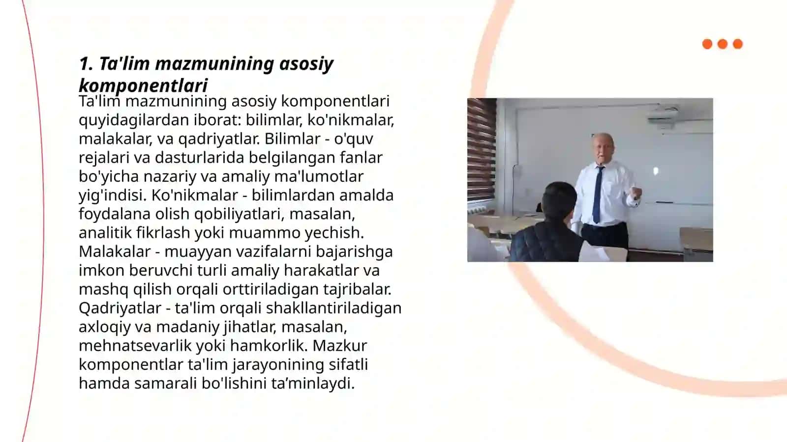 Ta'lim mazmunining asosiy komponentlari 3
