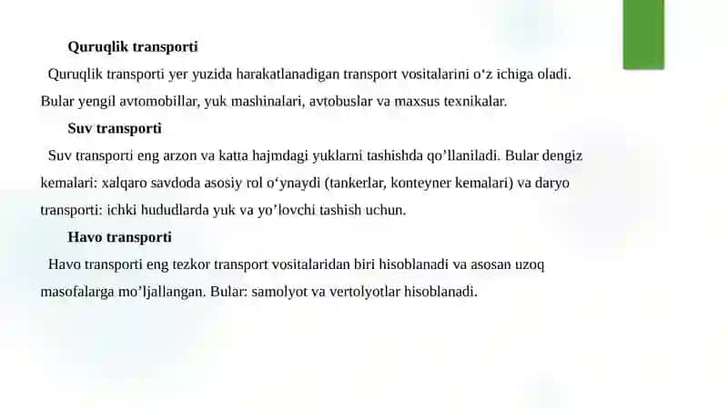 Transport vositalarini tasniflash metodikasi 3