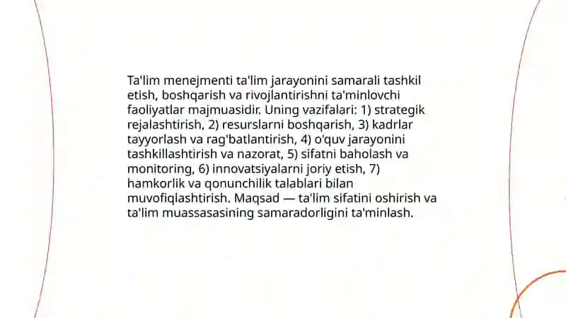 Ta'lim menejmentining umumiy tamoyillari 3
