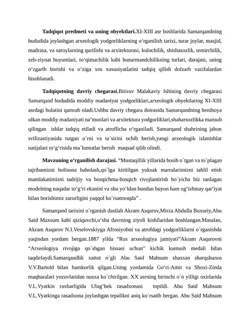XI-XIII asr boshlarida Samarqandning moddiy madaniyati 3