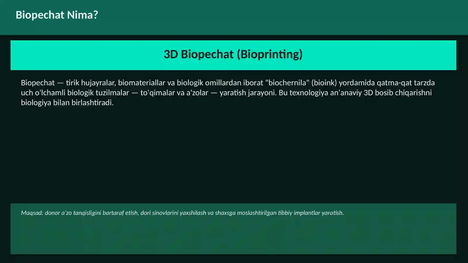 Biopechat (3D Bioprinting) 3