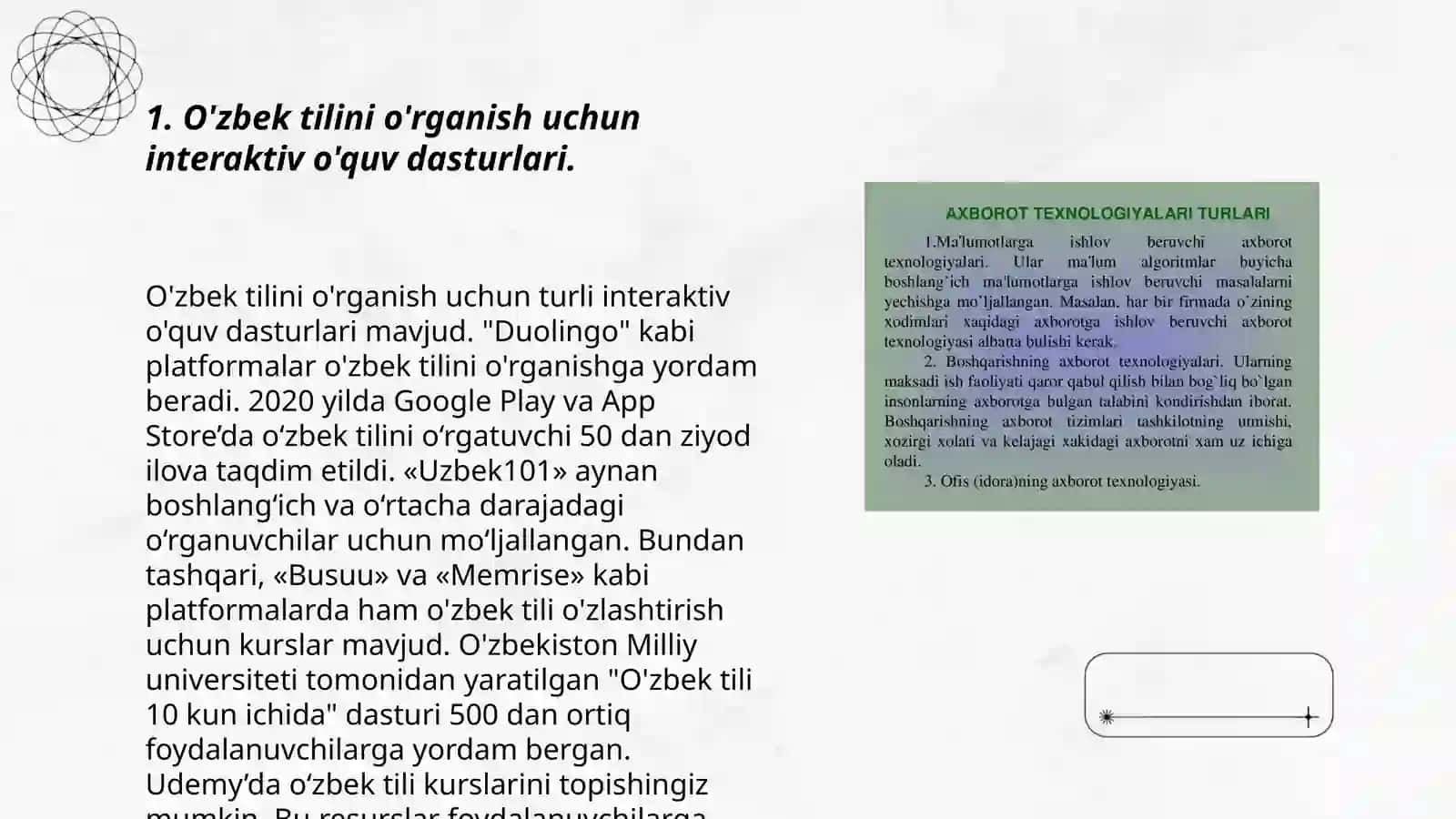 O'zbek tilini o'rganish dasturlari 3