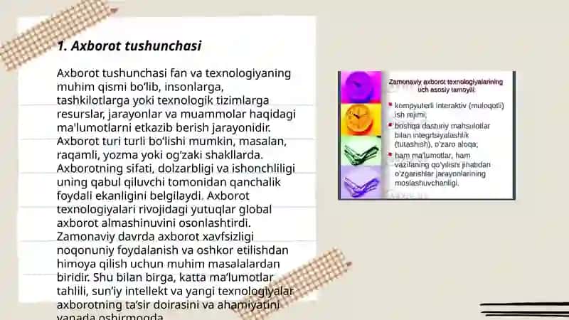 Axborot turlari va xususiyatlari 3